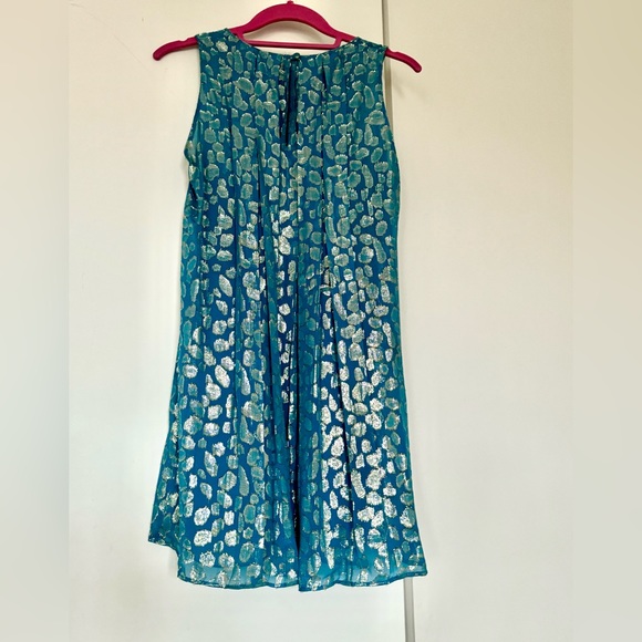 Vintage Silk Pleated Trapeze Mini Dress - Picture 3 of 4